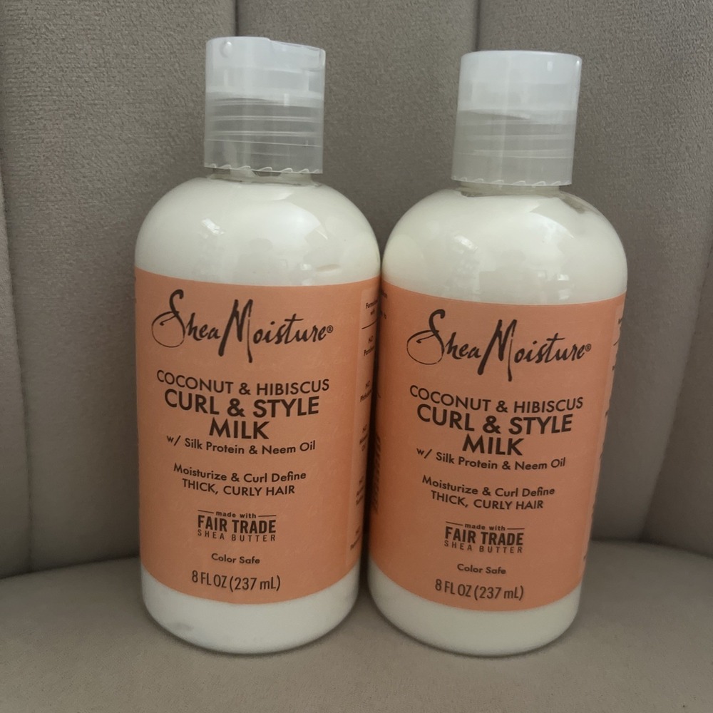 2 SheaMoisture Coconut &‎ Hibiscus Curl & Style Milk 8oz for Thick Curly Hair
